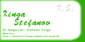 kinga stefanov business card